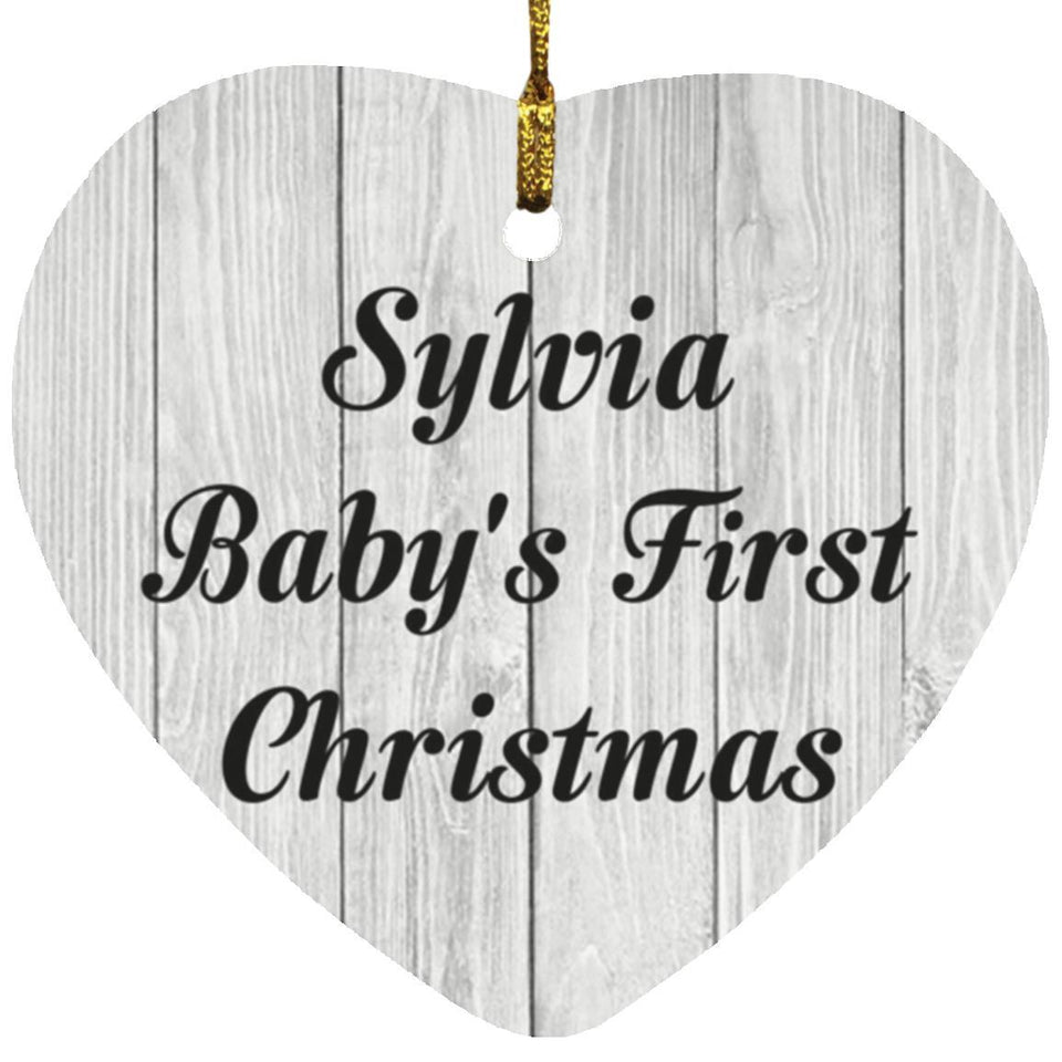 Sylvia Baby's First Christmas - Heart Ornament F