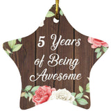 5th Birthday 5 Years Of Being Awesome - Star Ornament A