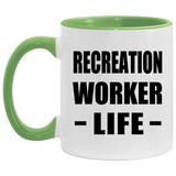 Recreation Worker Life - 11oz Accent Mug Green
