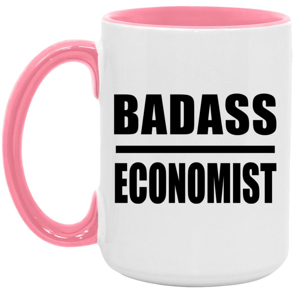 Badass Economist - 15oz Accent Mug Pink