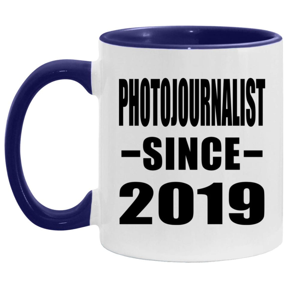 Photojournalist Since 2019 - 11oz Accent Mug Purple