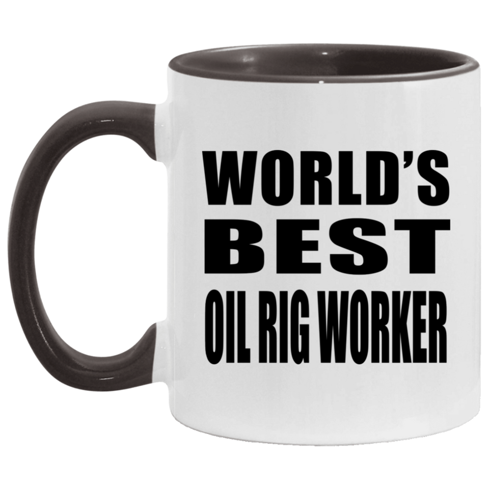 World's Best Oil Rig Worker - 11oz Accent Mug Black