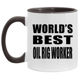 World's Best Oil Rig Worker - 11oz Accent Mug Black