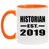 Historian Established EST. 2019 - 11oz Accent Mug Orange