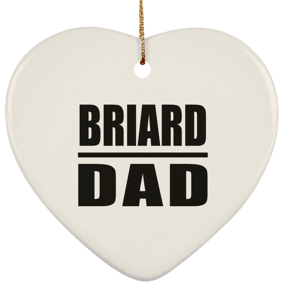 Briard Dad - Heart Ornament