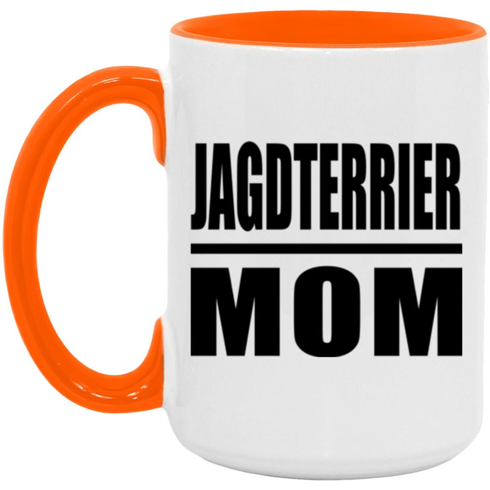 Jagdterrier Mom - 15oz Accent Mug Orange