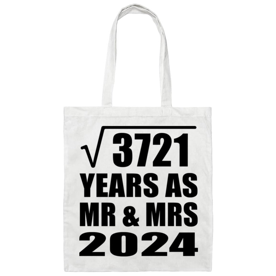 61st Anniversary Square Root of 3721 Years As Mr & Mrs 2024 - Tote Bag White