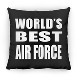 World's Best Air Force - Throw Pillow Black