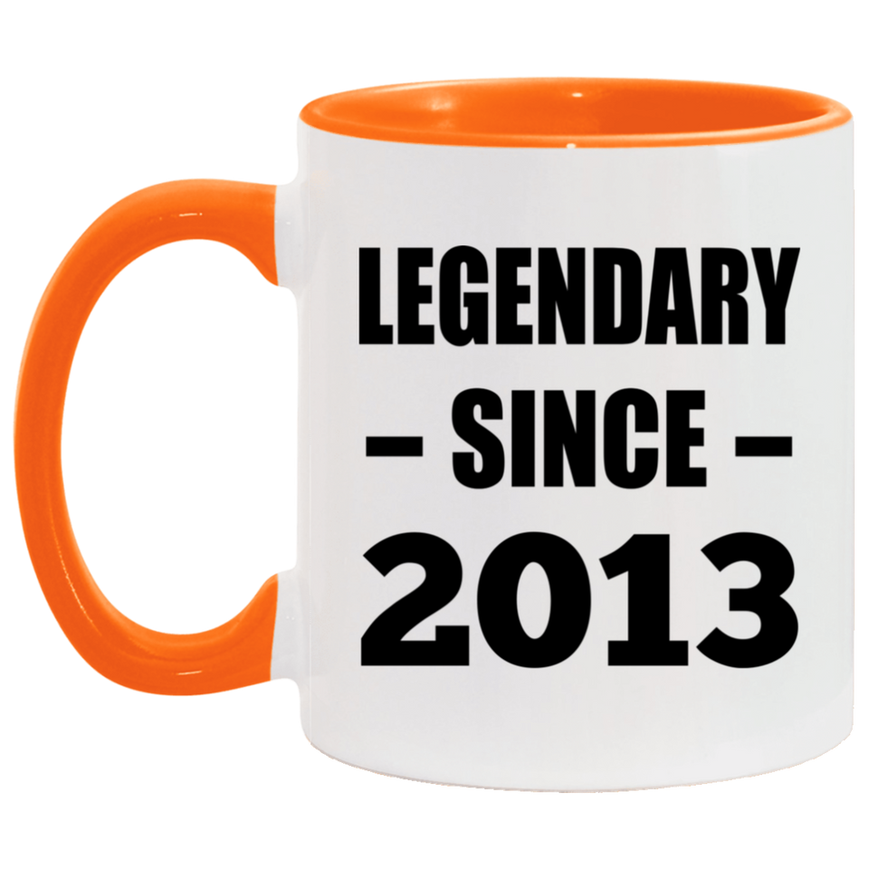 11th Birthday Legendary Since 2013 - 11oz Accent Mug Orange