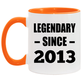 11th Birthday Legendary Since 2013 - 11oz Accent Mug Orange