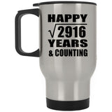 Happy 54th Anniversary Square Root of 2916 Years & Counting - Silver Travel Mug
