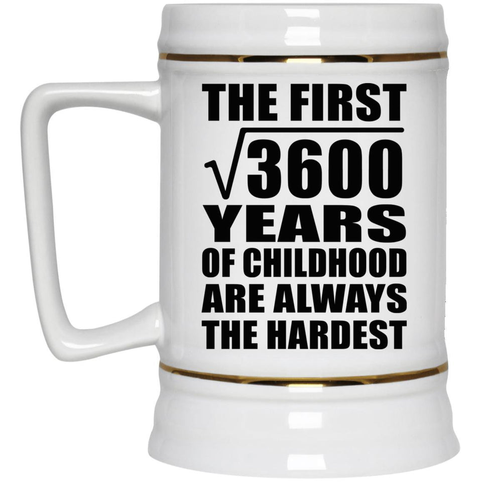 60th Birthday Square Root of 3600 Years of Childhood - Beer Stein