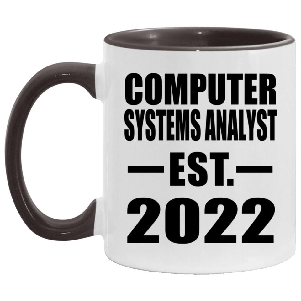 Computer Systems Analyst Established EST. 2022 - 11oz Accent Mug Black