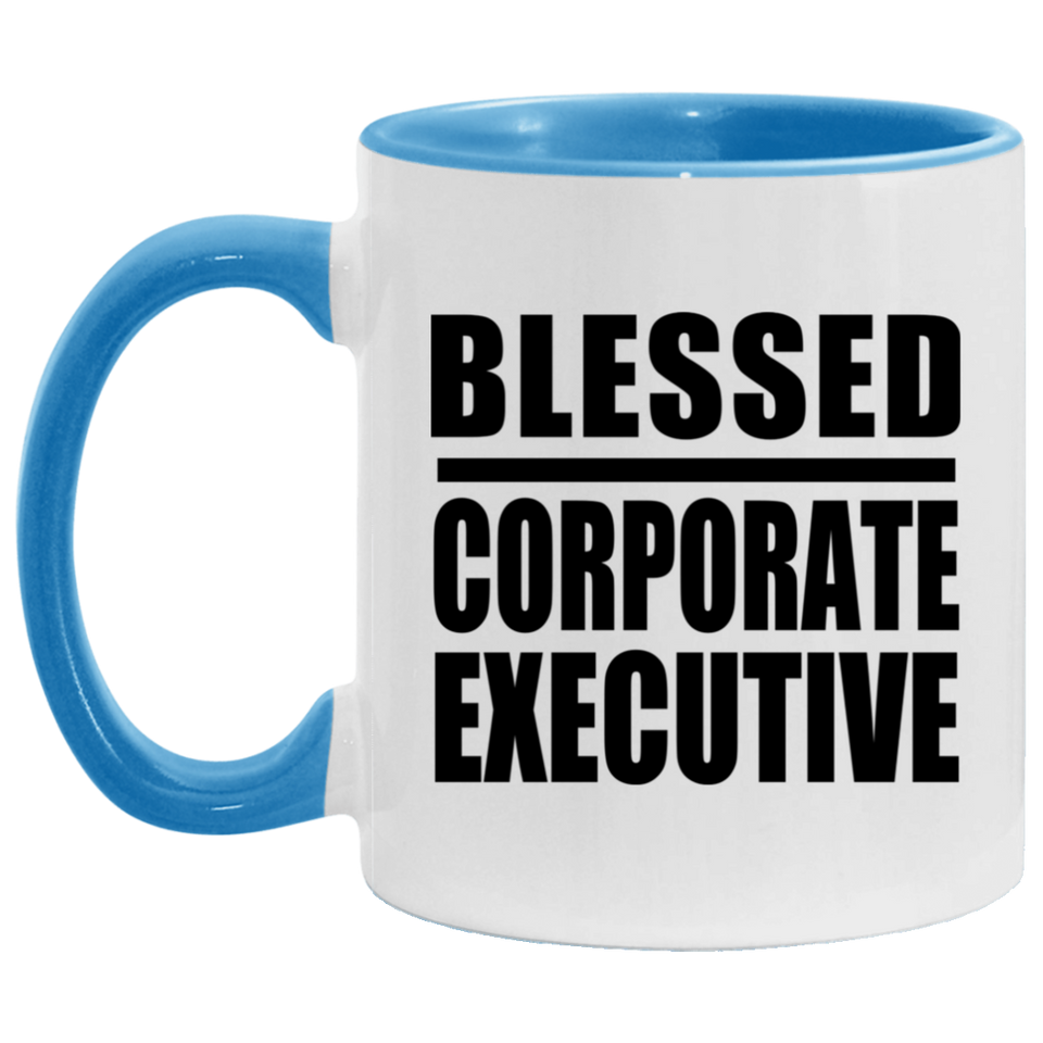Blessed Corporate Executive - 11oz Accent Mug Blue