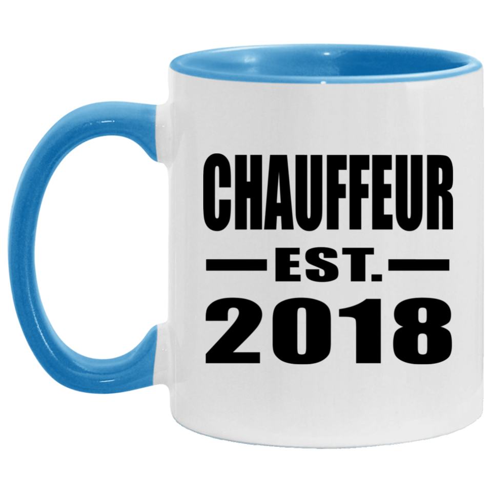 Chauffeur Established EST. 2018 - 11oz Accent Mug Blue