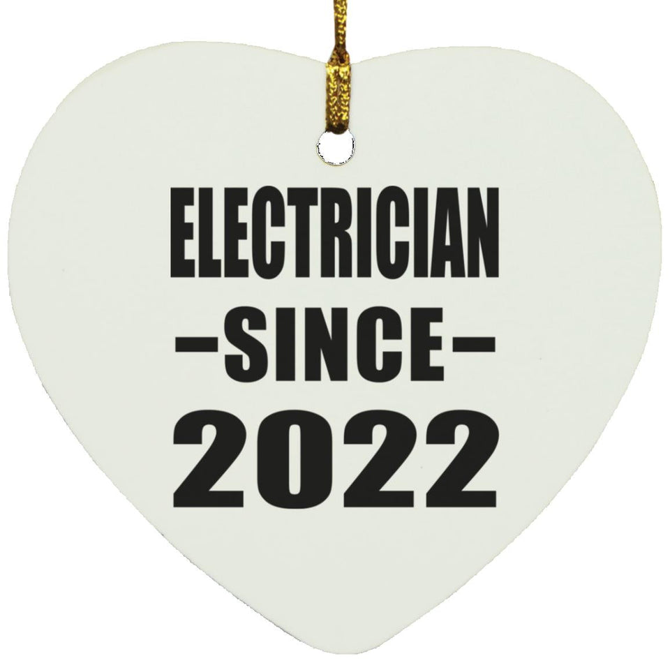 Electrician Since 2022 - Heart Ornament