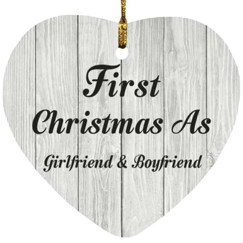 First Christmas As Girlfriend & Boyfriend - Heart Ornament F