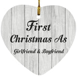 First Christmas As Girlfriend & Boyfriend - Heart Ornament F