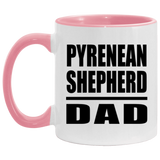 Pyrenean Shepherd Dad - 11oz Accent Mug Pink