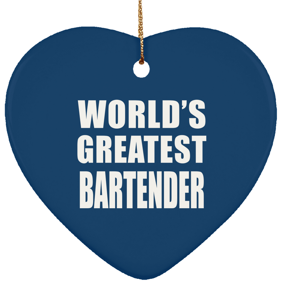 World's Greatest Bartender - Heart Ornament