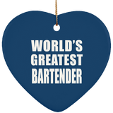 World's Greatest Bartender - Heart Ornament