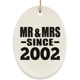22nd Anniversary Mr & Mrs Since 2002 - Oval Ornament