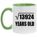 118th Birthday Square Root of 13924 Years Old - 11oz Accent Mug Green