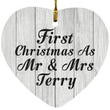 First Christmas As Mr & Mrs Terry - Heart Ornament F
