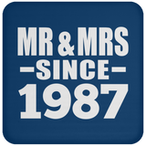 37th Anniversary Mr & Mrs Since 1987 - Drink Coaster