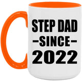 Step Dad Since 2022 - 15oz Accent Mug Orange