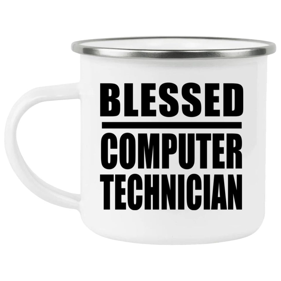 Blessed Computer Technician - 12oz Camping Mug