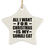 All I Want For Christmas Is My Somali Cat - Star Ornament