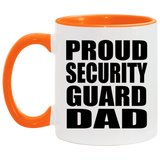 Proud Security Guard Dad - 11oz Accent Mug Orange