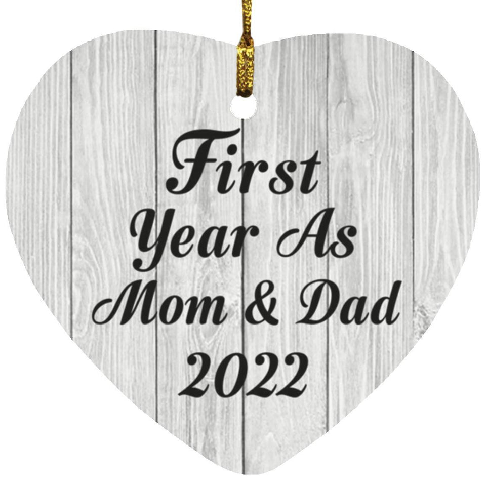 First Year As Mom & Dad 2022 - Heart Ornament F