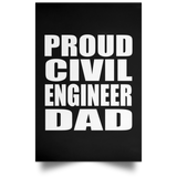 Proud Civil Engineer Dad - Poster Portrait