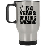 8th Birthday Square Root of 64 Years of Being Awesome - Silver Travel Mug