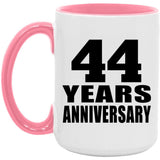 44th Anniversary 44 Years Anniversary - 15oz Accent Mug Pink