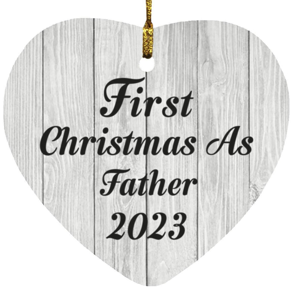 First Christmas As Father 2023 - Heart Ornament F