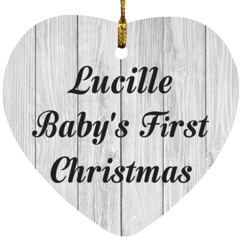 Lucille Baby's First Christmas - Heart Ornament F