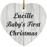 Lucille Baby's First Christmas - Heart Ornament F