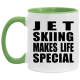 Jet Skiing Makes Life Special - 11oz Accent Mug Green