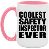 Coolest Safety Inspector Ever - 15oz Accent Mug Pink