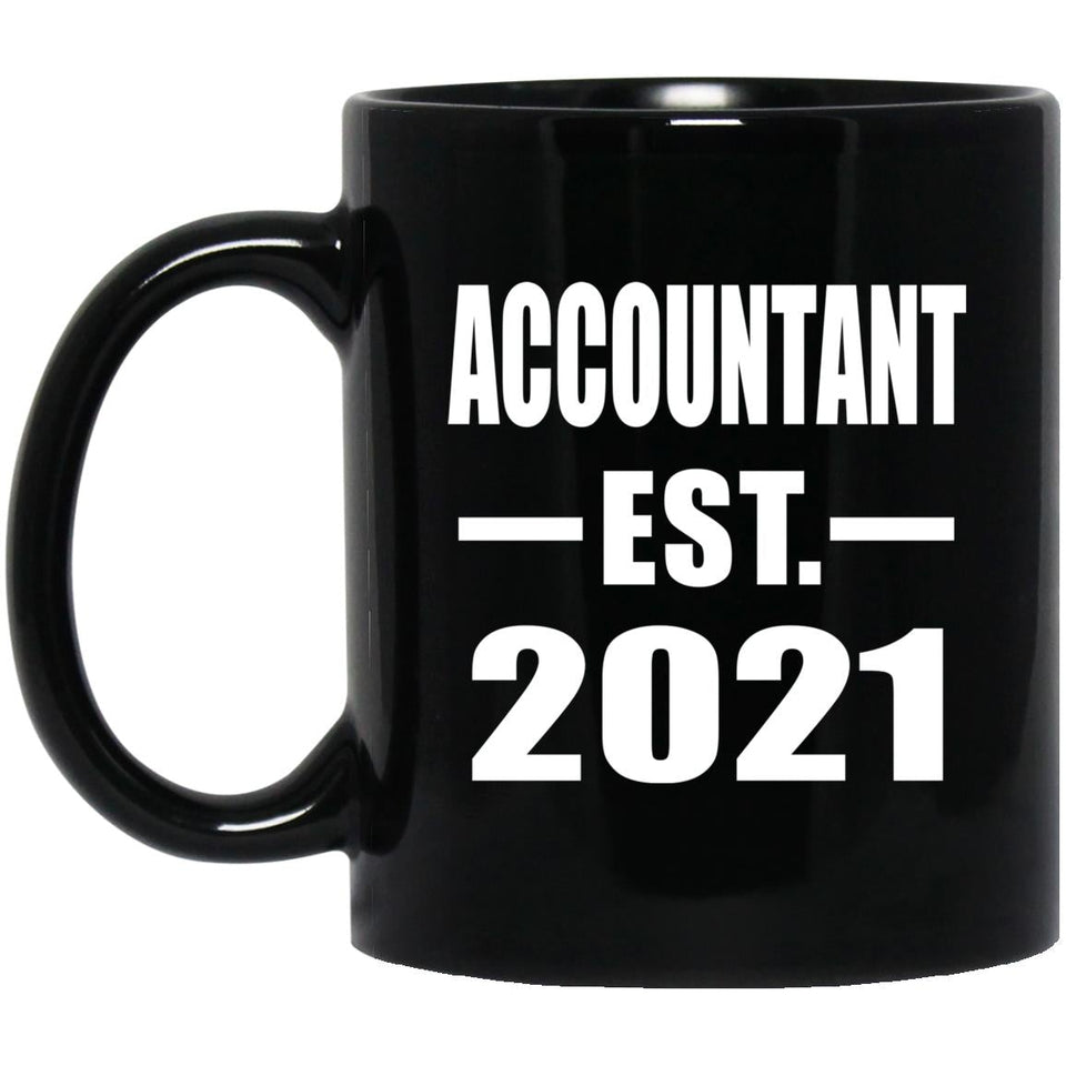 Accountant Established EST. 2021 - 11oz Coffee Mug Black