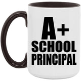 A+ School Principal - 15oz Accent Mug Black