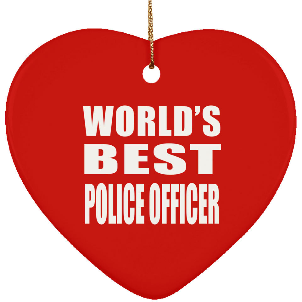 World's Best Police Officer - Heart Ornament