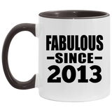 11th Birthday Fabulous Since 2013 - 11oz Accent Mug Black