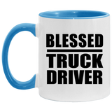 Blessed Truck Driver - 11oz Accent Mug Blue