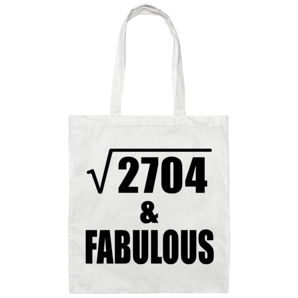 52nd Birthday Square Root of 2704 & Fabulous - Tote Bag White