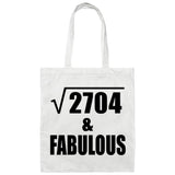 52nd Birthday Square Root of 2704 & Fabulous - Tote Bag White