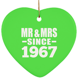 57th Anniversary Mr & Mrs Since 1967 - Heart Ornament